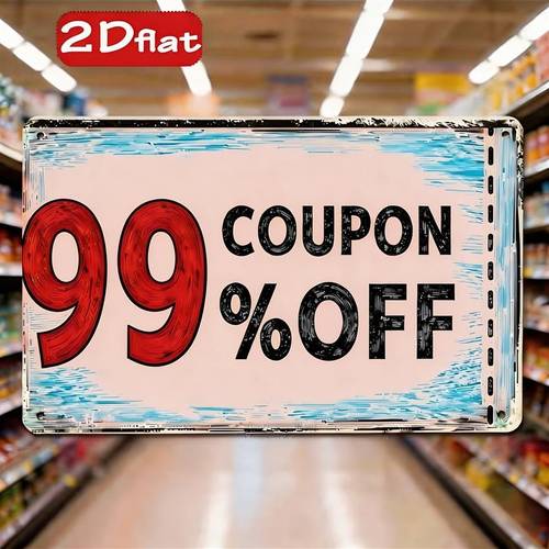 2d flat two dimensional flat wall mounted iron coupon board featuring 99 bohemian style promotional sign suitable for christmas thanksgiving easter and hanukkah square hanging sign for office and mall decoration 2d flat