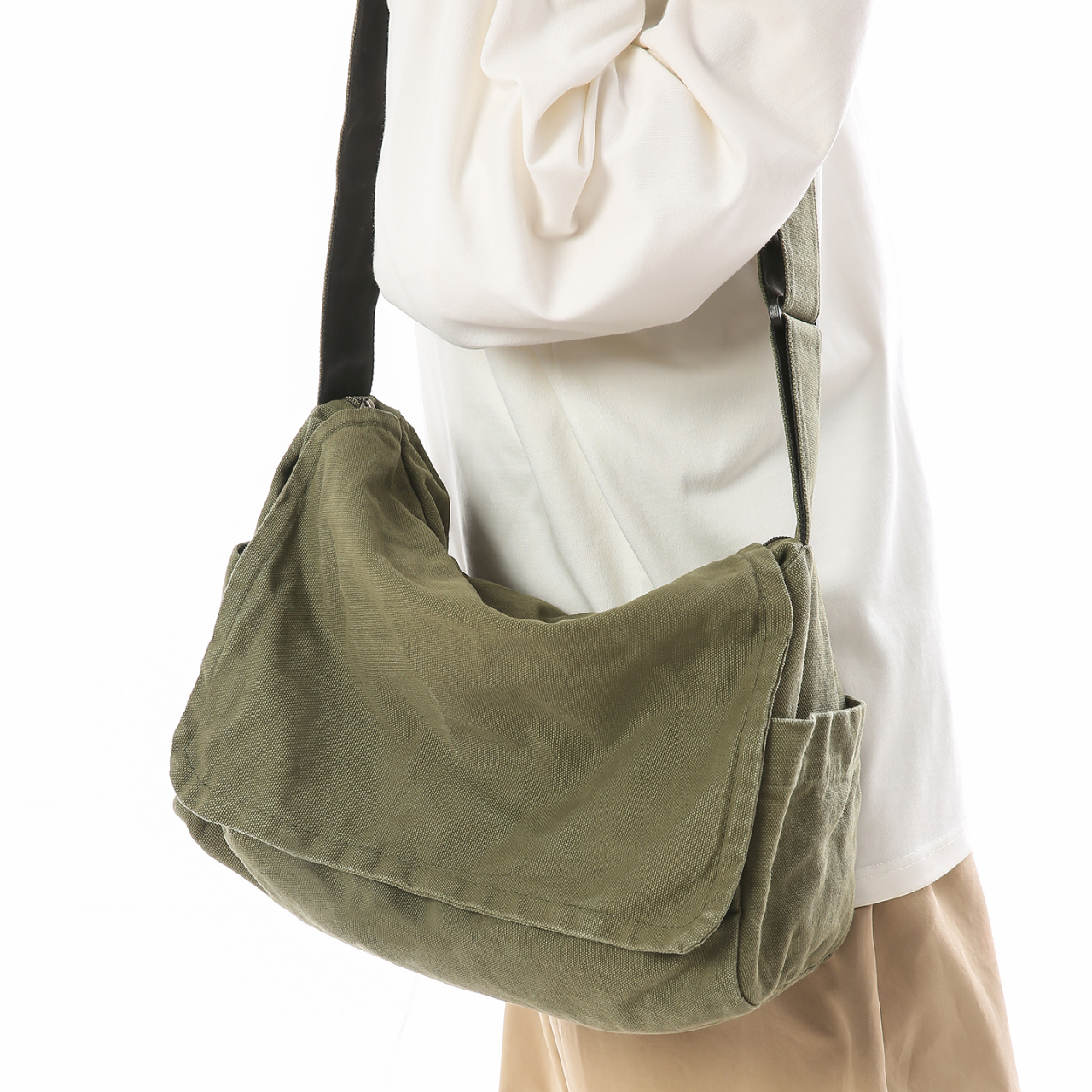 TEMU Men' & Women' Large Capacity Crossbody Bag With Adjustable Strap - Lightweight Minimalist Unisex Shoulder Purse Suitable For Daily , Travel,, -