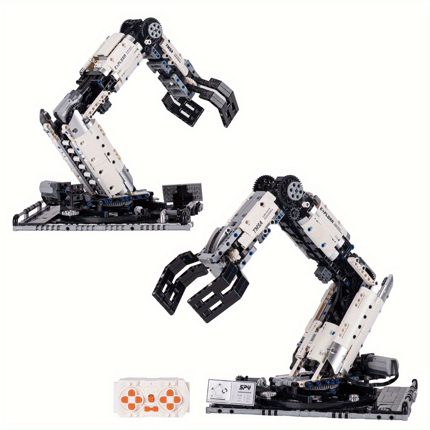 Sci-Fi Mechanical Masterpiece- 784pcs Smart Building Robot| 4-Motor 360° Rotation+ Gripping Arm+ Remote Control