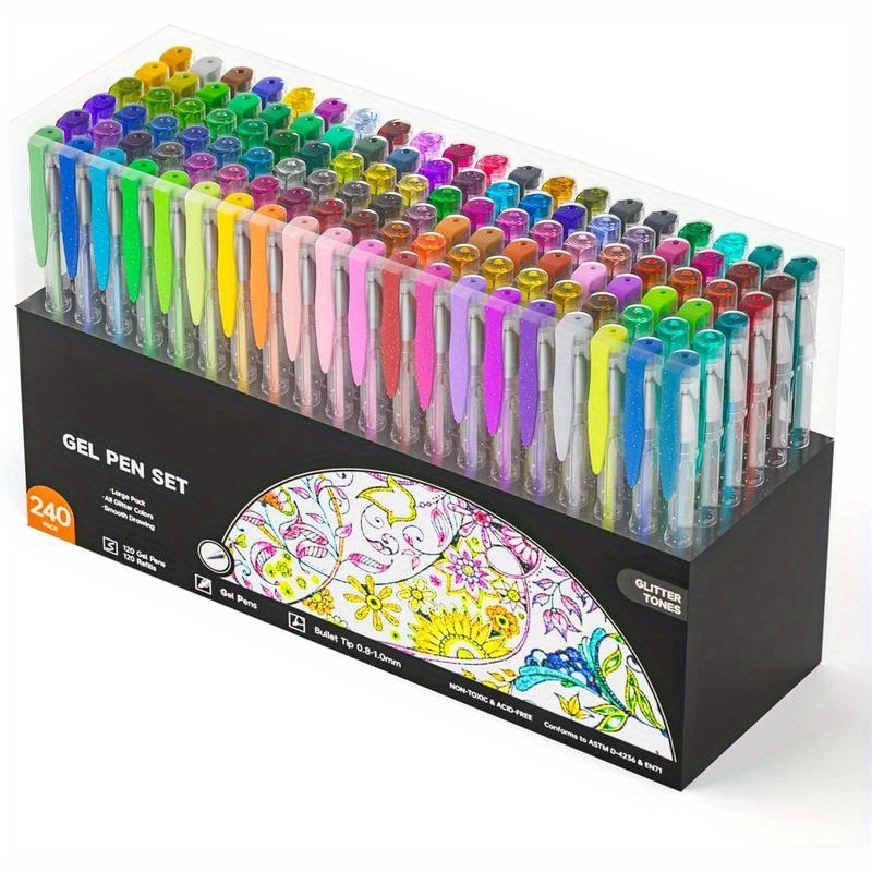 

240 , 120 Gel Pen Set 120 Refills For Adult Doodling