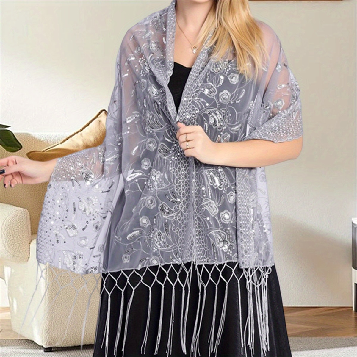 women vintage tassel shawls and wraps evening party scarf for evening  dresses party wedding - jewelry & accessories - Temu Canada