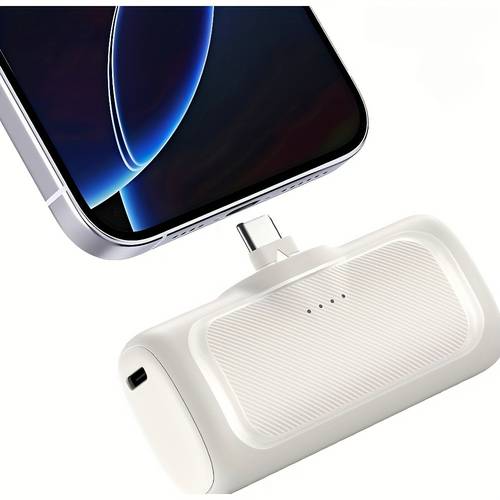 22.5w schnelllade powerbank, 5000mah mini powerbank, usb-c powerbank, usb typ-c, stromversorgung, wiederaufladbarer lithium-polymer-akku, für iphone 16/15 serie und geräte, notfall-ladefunktion