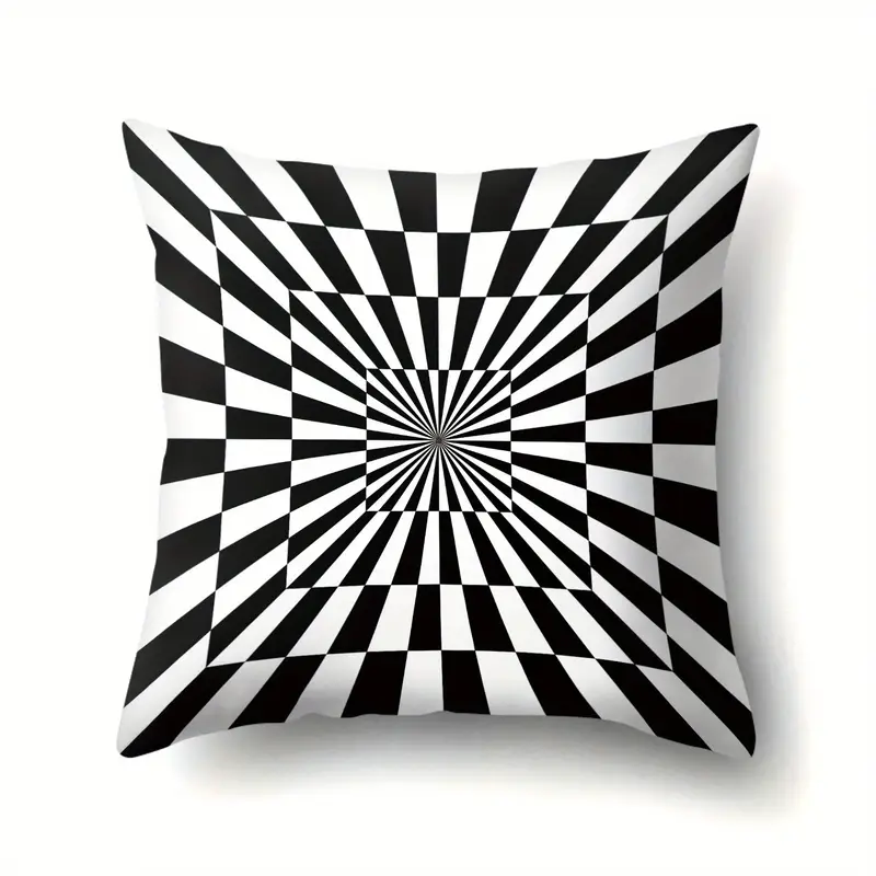 4pcs black and white spiral pillow covers double sided printing soft plush cushion cases with zipper closure modern optical illusion decor for living room bedroom office machine washable sofa pillow shams pillow covers for living room bedroom accessories geometric patterns textile durable fabric contemporary style textile material 2d flat Product details 6