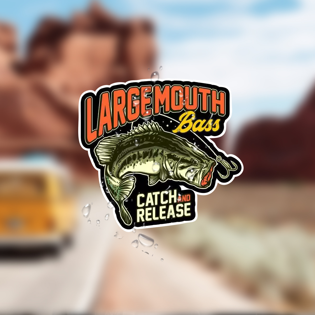 Bass Fish RV Decalcomanie Barca Da Pesca Grafica Set Di 2 Grafica - Foto 3