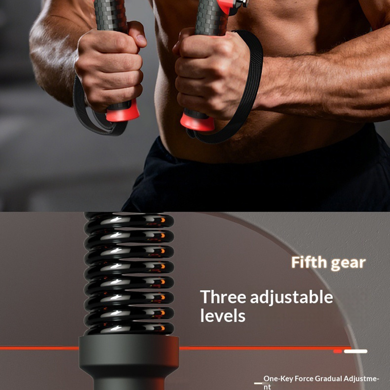 1 PJ Tornado Arm Trainer | 3-Speed Adjustable Chest and Arm Muscle Trainer for Men, Portable Upper Body Exercise Machine for Shoulder and Forearm Strength Training, Red and Orange, ABS Material