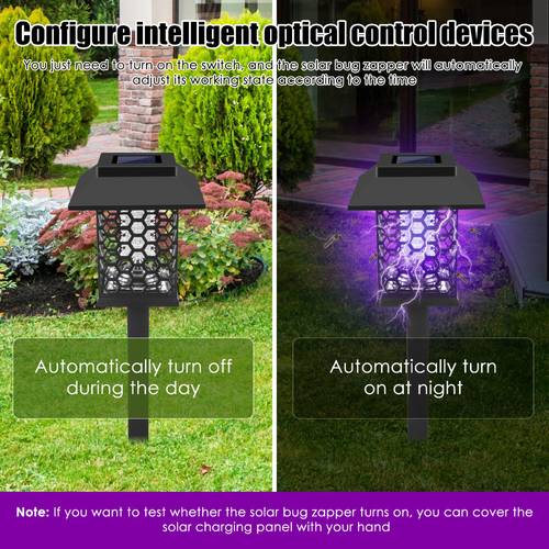 2pcs Mosquito Killer Solar Mosquito Killer Lamp Mosquito Killer Lamp 2in 1 Illuminated Mosquito Trap Outdoor Portable Mosquito Repeller Outdoor Suitable for Backyard