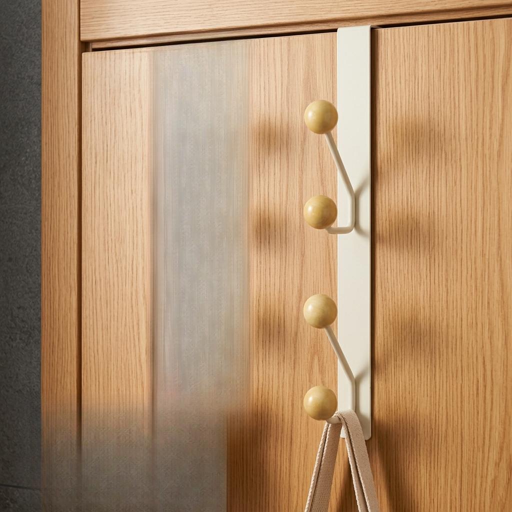 TEMU No Drill Over The Door Hook Rack, Hanging Coat Hat Hanger, Cabinet Door Back Storage Hooks, Space Organizer For Clothes, Towels, Keys, Hats