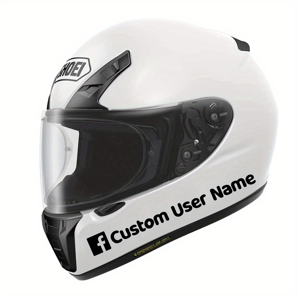 

1pc Customizable Helmet Decal, Pvc Social Media Name Sticker, Removable Vinyl Graphic For Motorcycle And Body Decoration