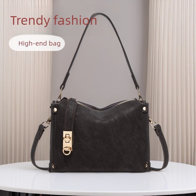 Retro Cowhide Texture Crossbody Bag For Women Casual Tote Bag_voghion.com