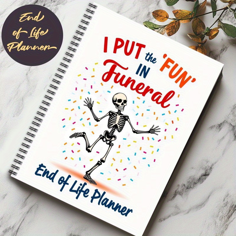 TEMU 1pc Fun - Running Design, With "i Put In Funeral" - End-of-, Death Care Memorial Gift, - Font, Durable Spiral Binding - For Grieving Families,