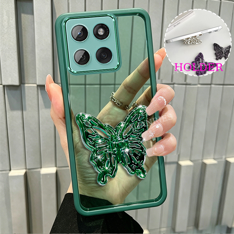 TEMU Phone Case - With Camera Lens Protector Transparent Back Case For Motorola For Moto G15/ G15 Power/ G56/ G67/ G75/ G77/ G86 3d Phone Holder Soft