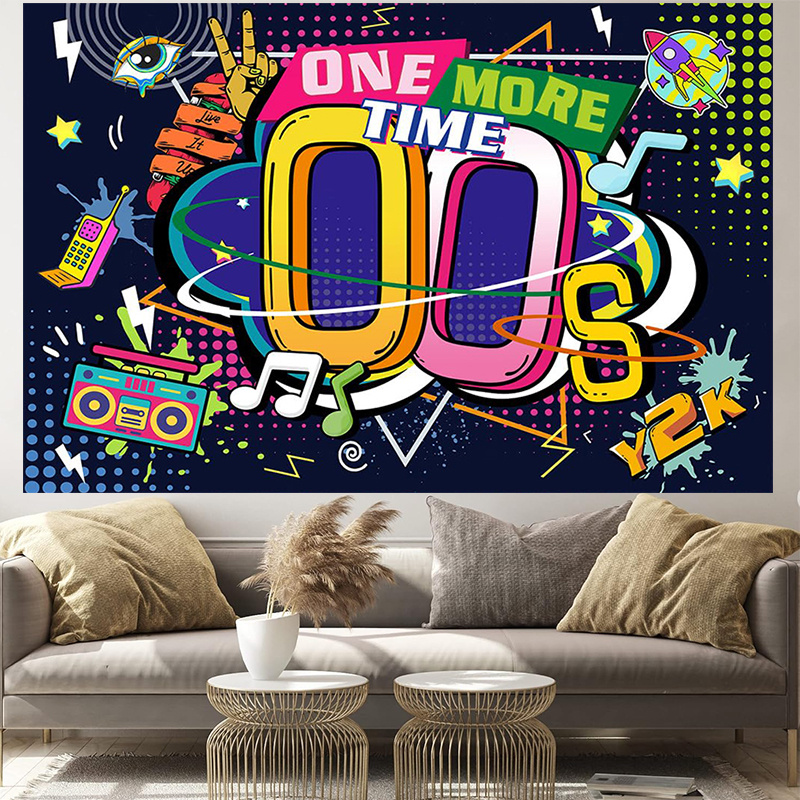 Retro Neonlicht Banner Für Y2K & Hip Hop Partys – 2,4x1,8 M, Vinyl, Matt