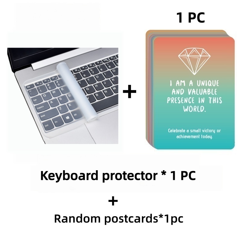 TEMU 1pc Ultra-thin Keyboard Protector Film And 1pc Random Postcard, Ultra-thin Keyboard Protector Film Suitable For 12-14 Inch Notebooks, Silicone