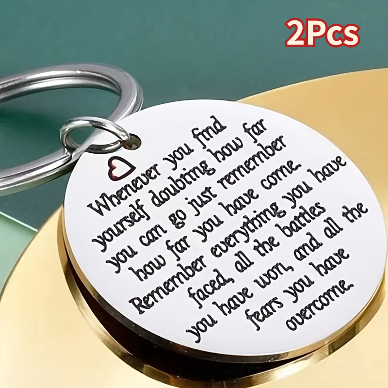 

2pcs Inspirational Sobriety Keychains - Stainless Steel, Fit - , Of & Recovery, Ideal Survivor Awareness Gift