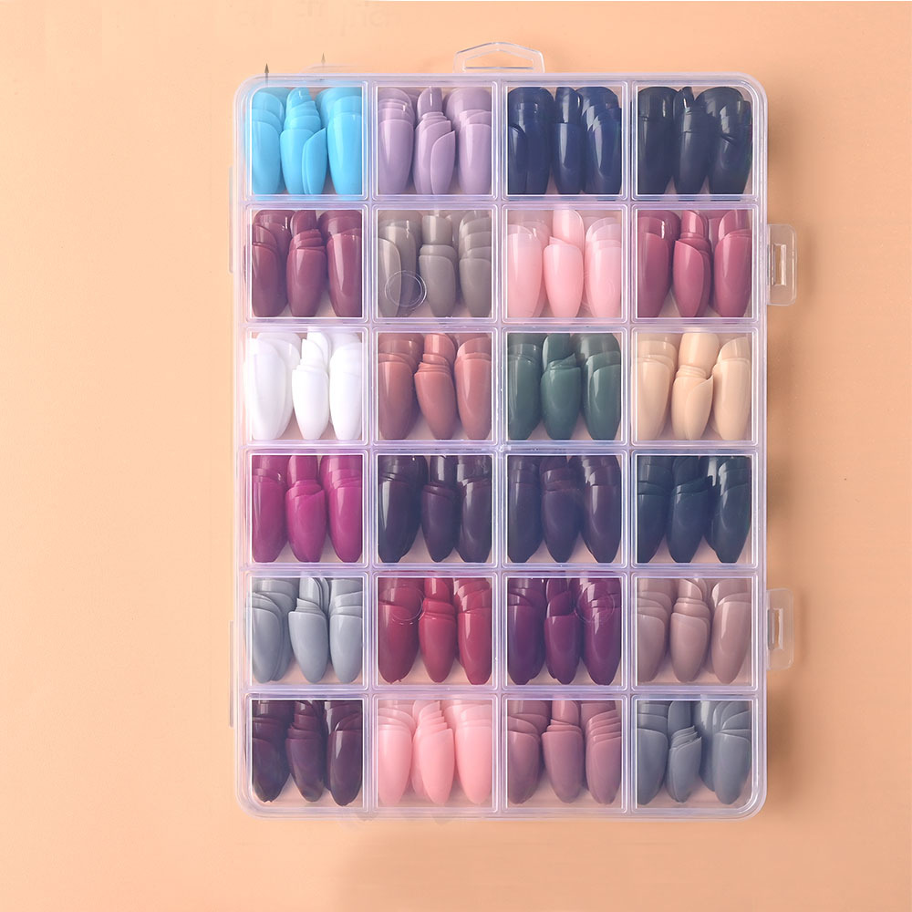 TEMU 288pcs/Boîte Faux Ongles Moyenne Couverture Complète Acrylique pour Ongles Faux pour Pointes d'Ongles Femmes Ongles Artificiels à Coller pour