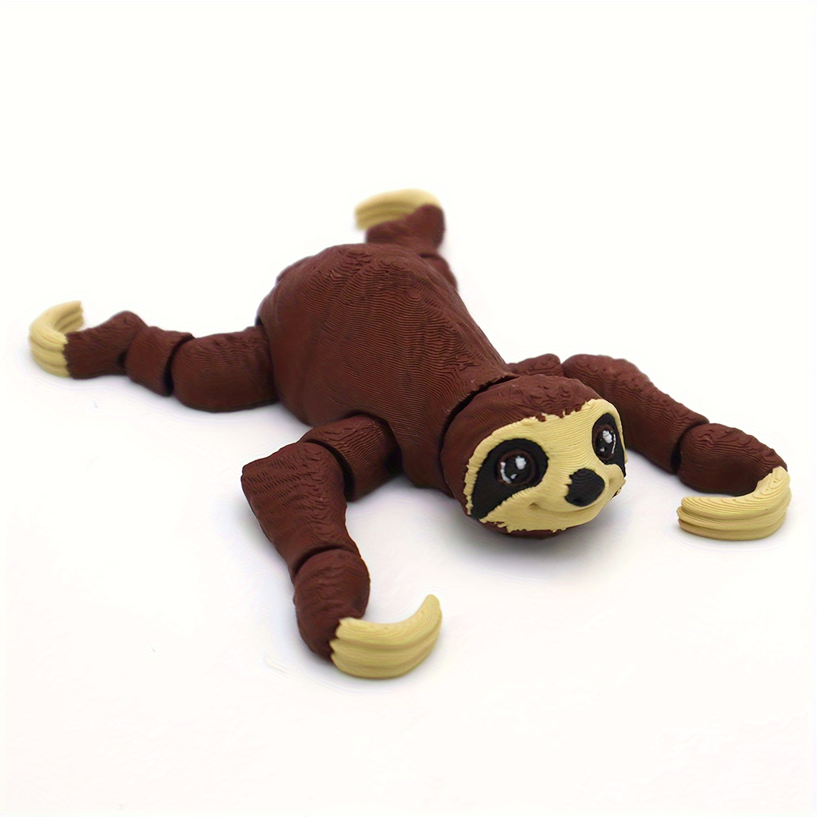 TEMU A Single Item, A 3d Printed Sloth Figurine With Multiple Joints - A Handcrafted Plastic Decoration For Your Desk, Featuring A , Requires No