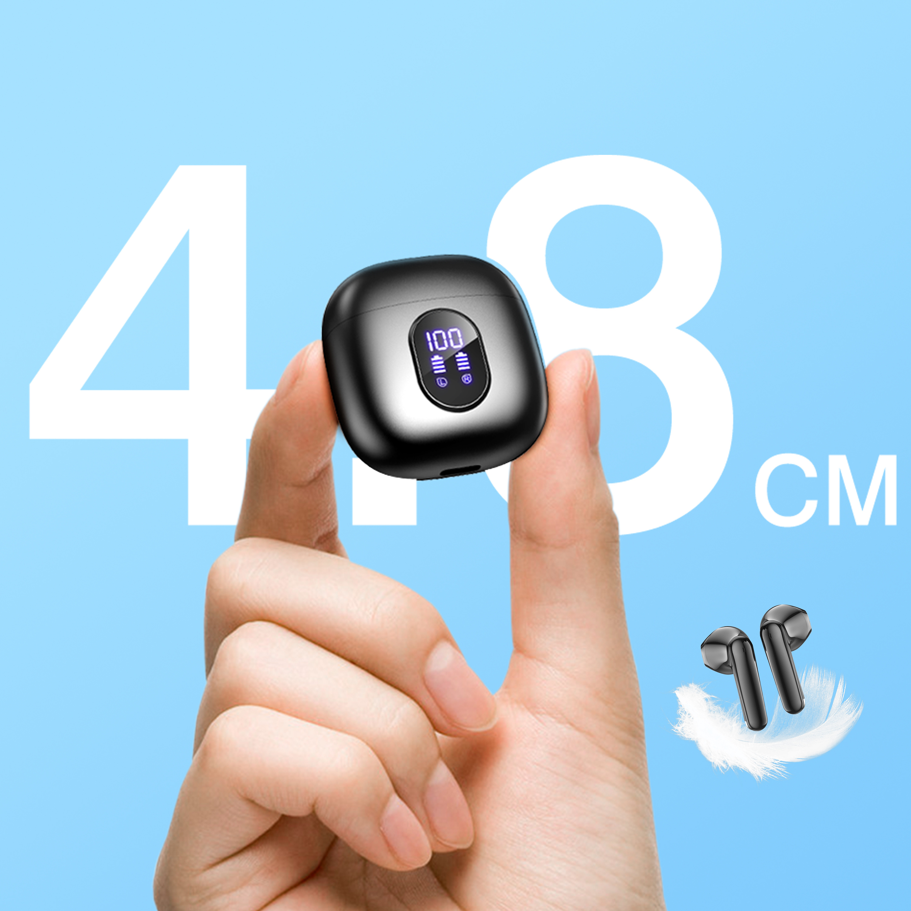 Bt 5.3, Stereo Boost, 50-hour Playtime, 4 Hd Mics, Display, - Creative Electronic Gift, High-quality Portable Headphones