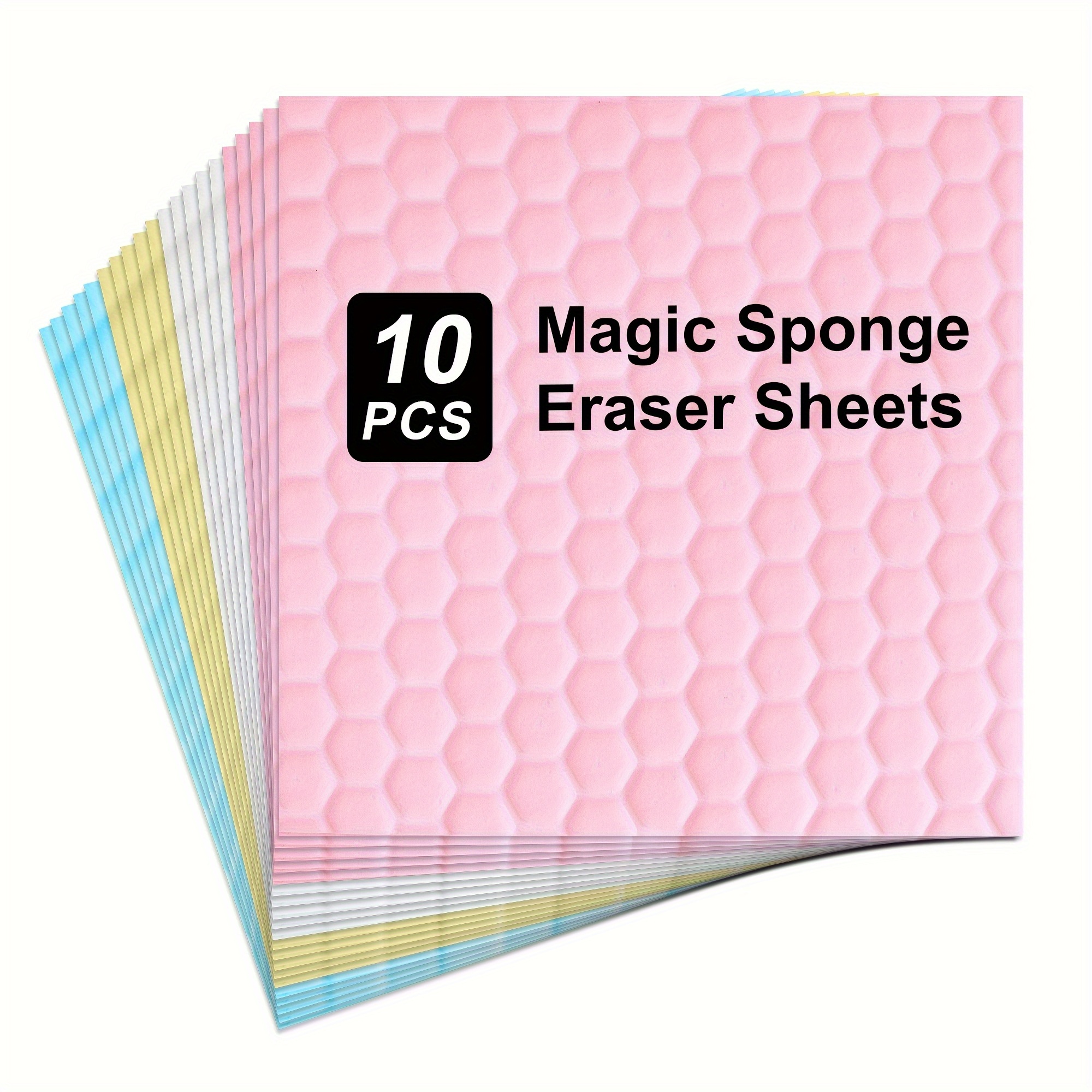 10pcs Magic Sponge Eraser Sheets - 2x Density Super Soft Sponges for Efficient Scrubbing, Non-Scratch Cleaning on Bathroom, Kitchen, Living Room, Bedroom & Outdoor Surfaces, Scrubbing Sponges, Contemporary Design, Flexible Cleaning Pad