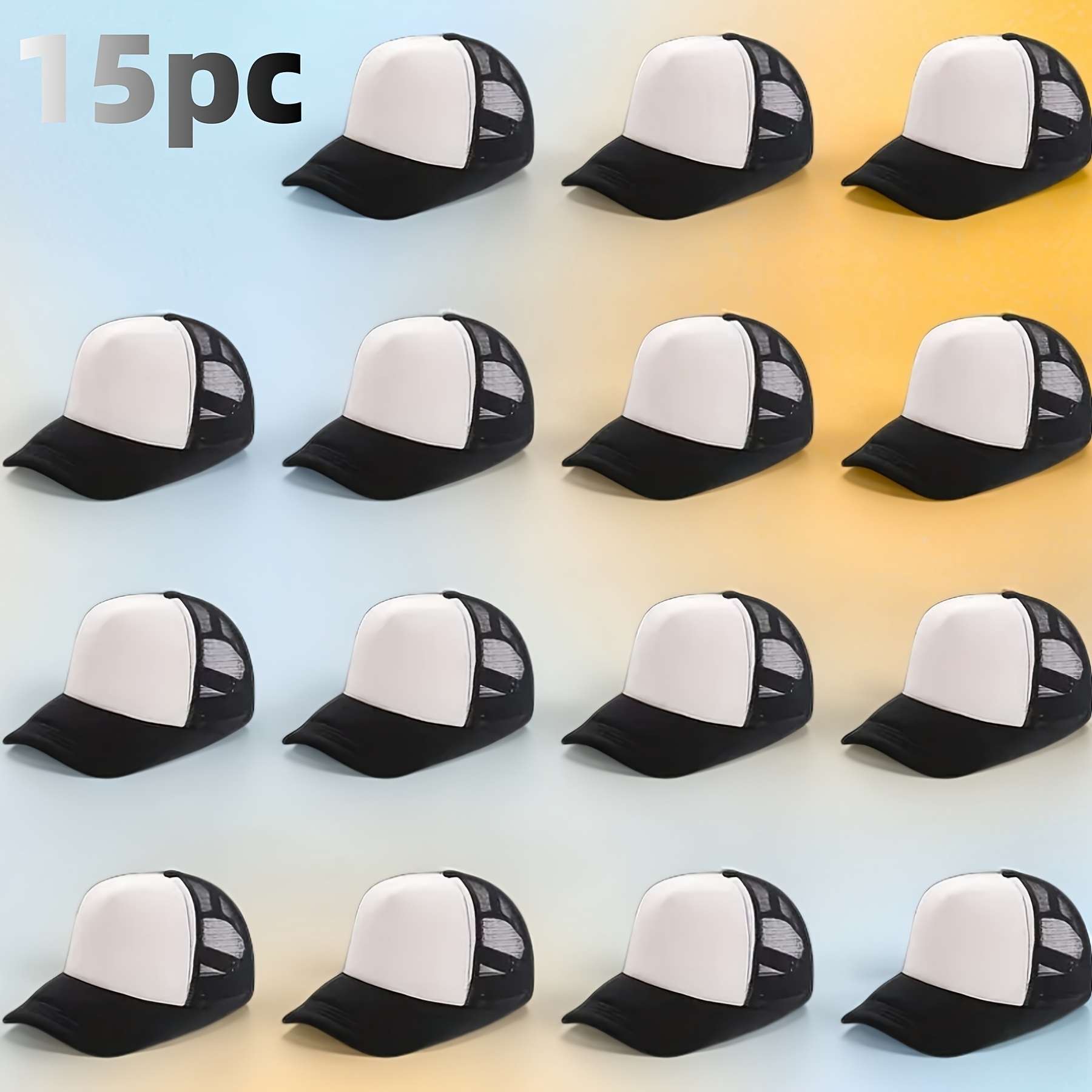 15pcs DIY Heat Transfer Baseball Cap Set