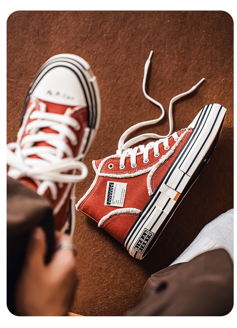 Men'S New Versatile Classic High-Top Trendy Youth Canvas Shoes for Outdoor Casual Wear.