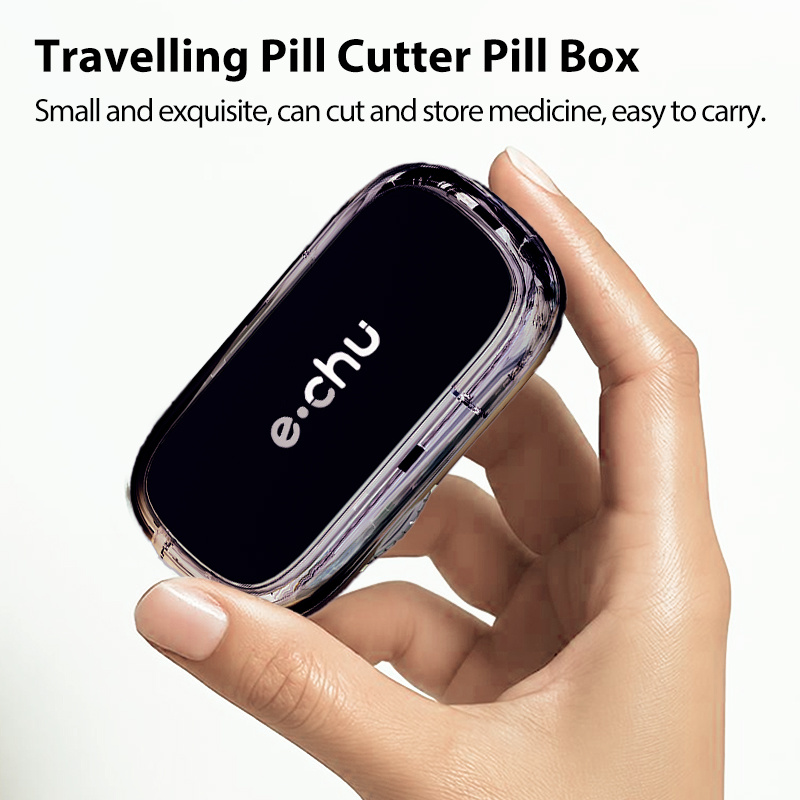  cutter starlight model 2 4 slitting pill cutter with medicine box black matte texture portable travel pill distribution tool suitable for pills Product details 1