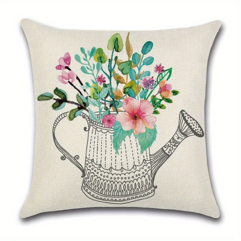 4pcs floral vintage car printed pillow covers double sided polyester zipper closure cushion cases machine washable contemporary home decor for living room bedroom sofa pillow inserts not included Product details 2