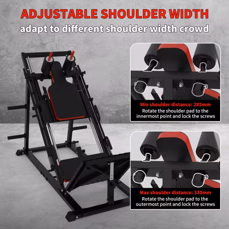 leg press squat machine adjustable leg machine lower body special leg machine squat leg press combo with 11 13 shoulder width 3 level safety stops calf block for home gyms Product details 6