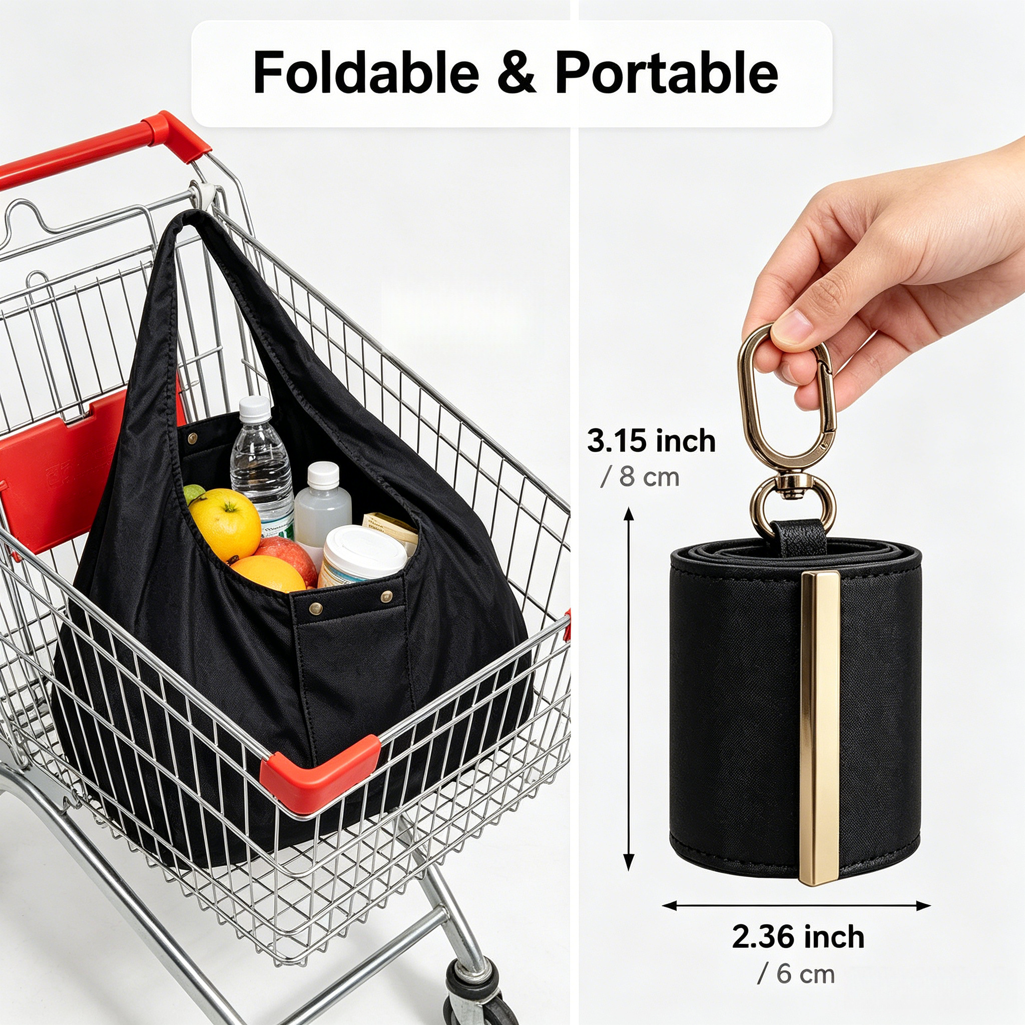 Mini Keychain Tote Bag, Foldable and Compact