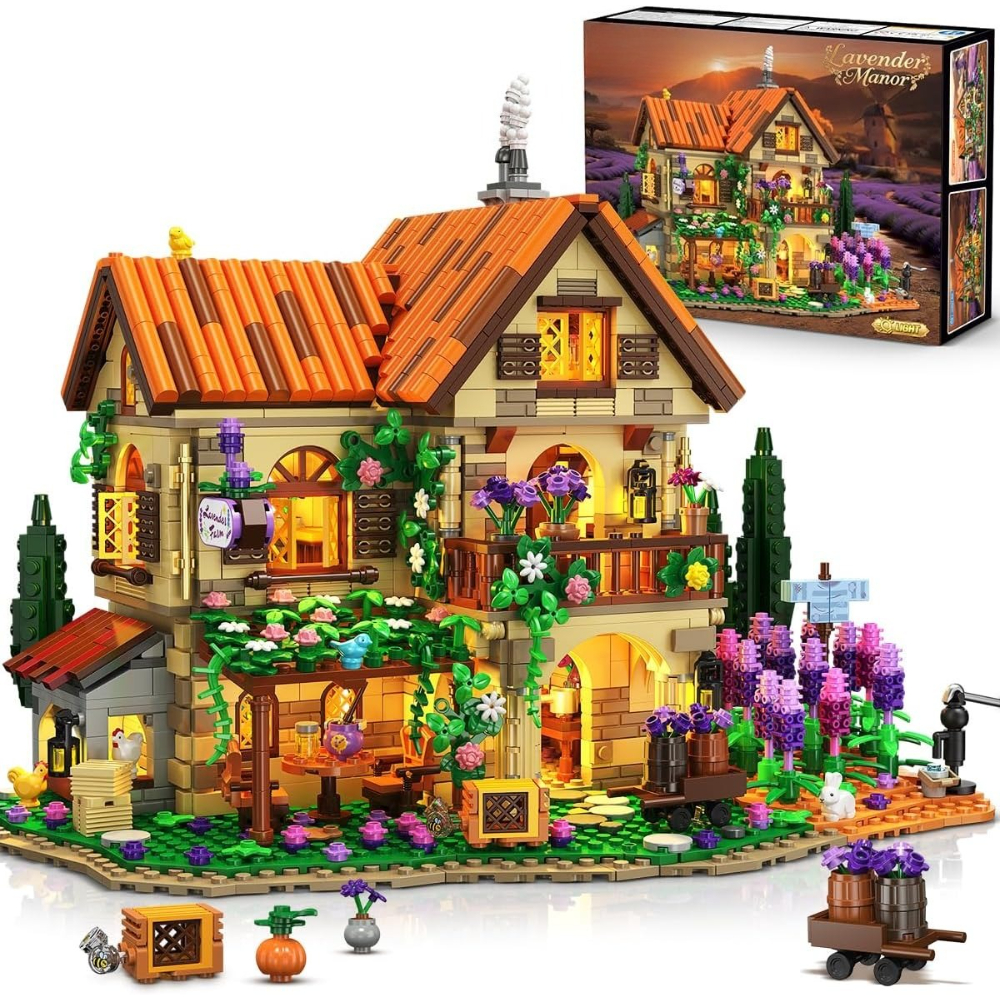 TEMU Lavender Mansion Building Set, 1, 960pcs Lavender Estate Building Set, Romantic Houses, Building Blocks, Toys For Teens