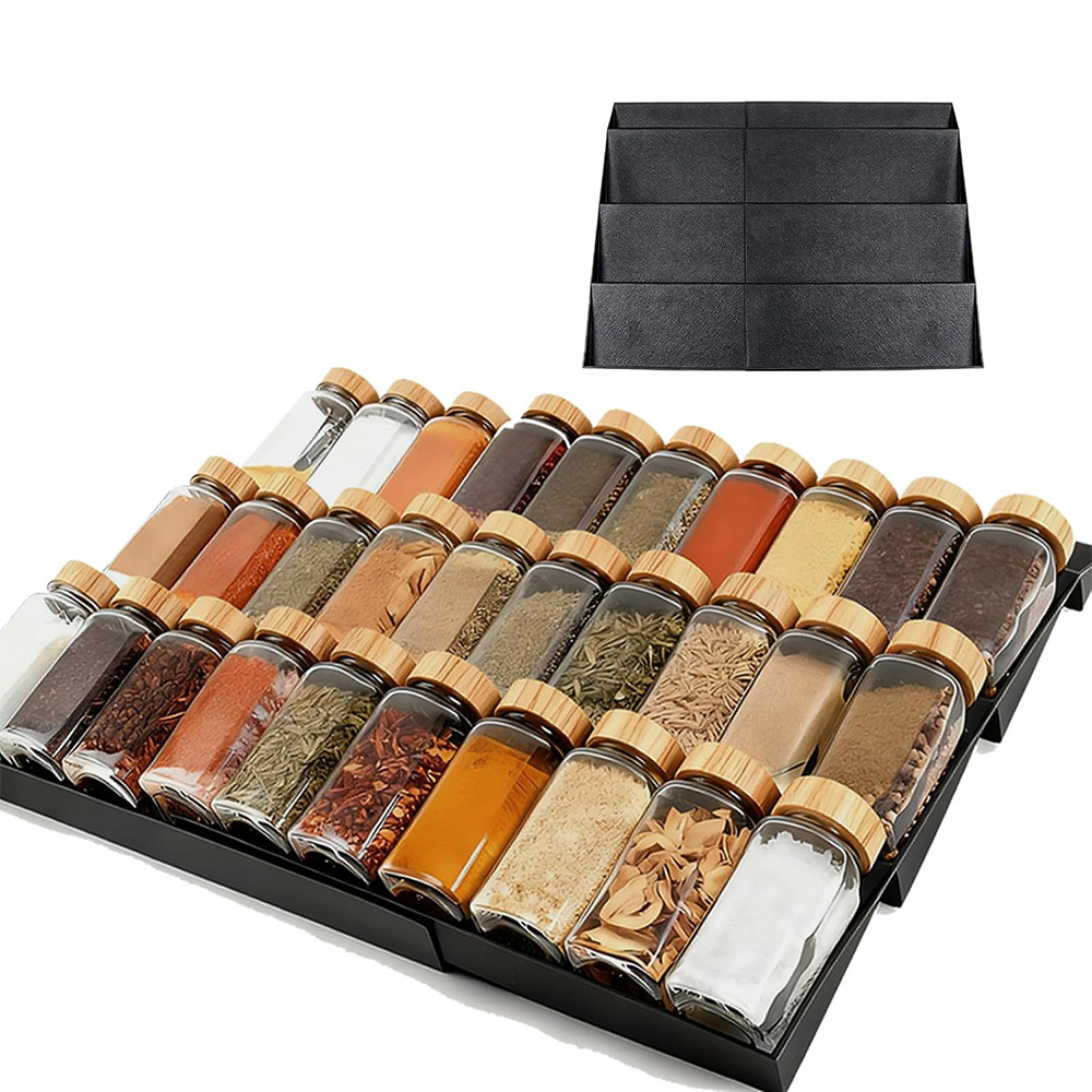 2pcs Stepped Seasoning Racks, 390 X 25mm, Can Hold Over 40 Bottles Of Seasoning