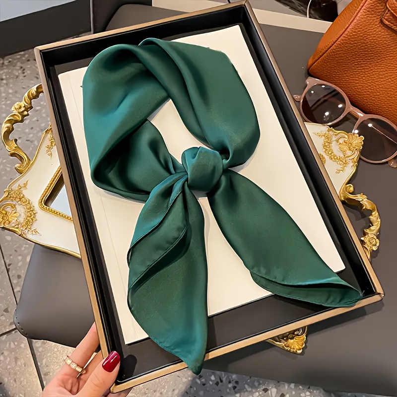   1pc 100   multipurpose solid color scarf versatile fashionable simple and elegant square scarf soft silky comfortable stylish and multi functional suitable for   leisure dates and parties ideal for daily wear