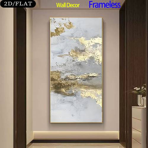 2d flat 2d flat 1pc abstract golden and white textured pattern large canvas painting 19 69 39 37inch 50 100cm unframed suitable for living room bedroom study luxurious and grand simple and stylish wall decor compatible with modern