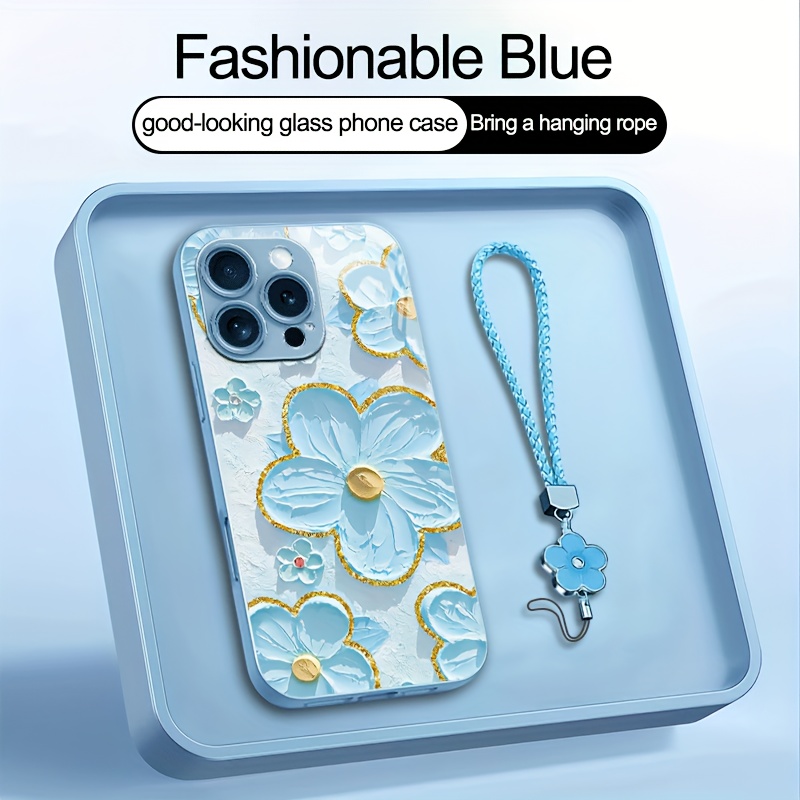 TEMU Phone Case: New Stylish And Attractive Oil Painting Floral Pattern Full-coverage Phone Case With Lanyard, Suitable For Iphone 17/17 Pro/17 Pro
