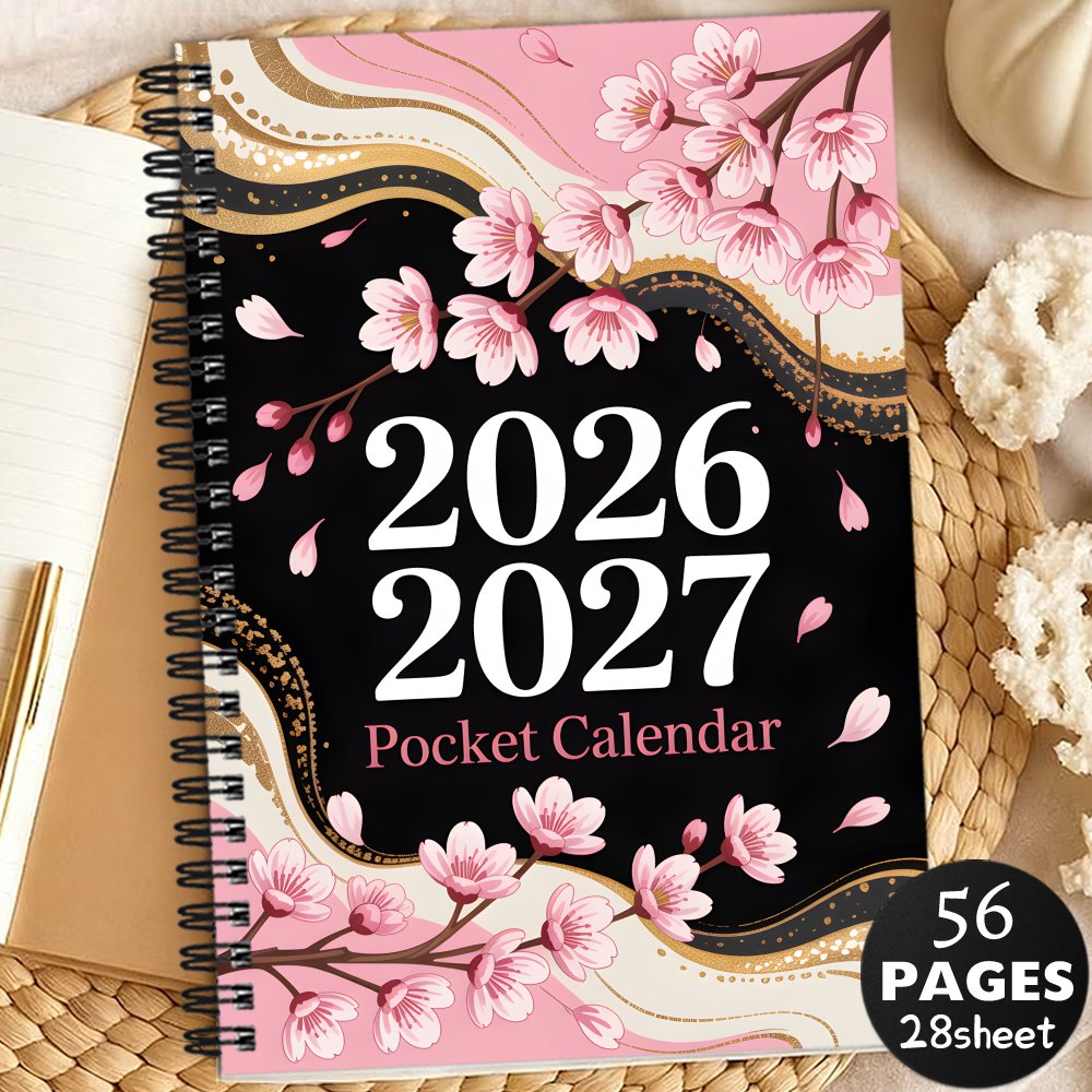 TEMU 1 pieza Libreta de registro de 14.5x21 cm, calendario de bolsillo 2026-2027, agenda mensual con agenda mensual y de pendientes - Planificador