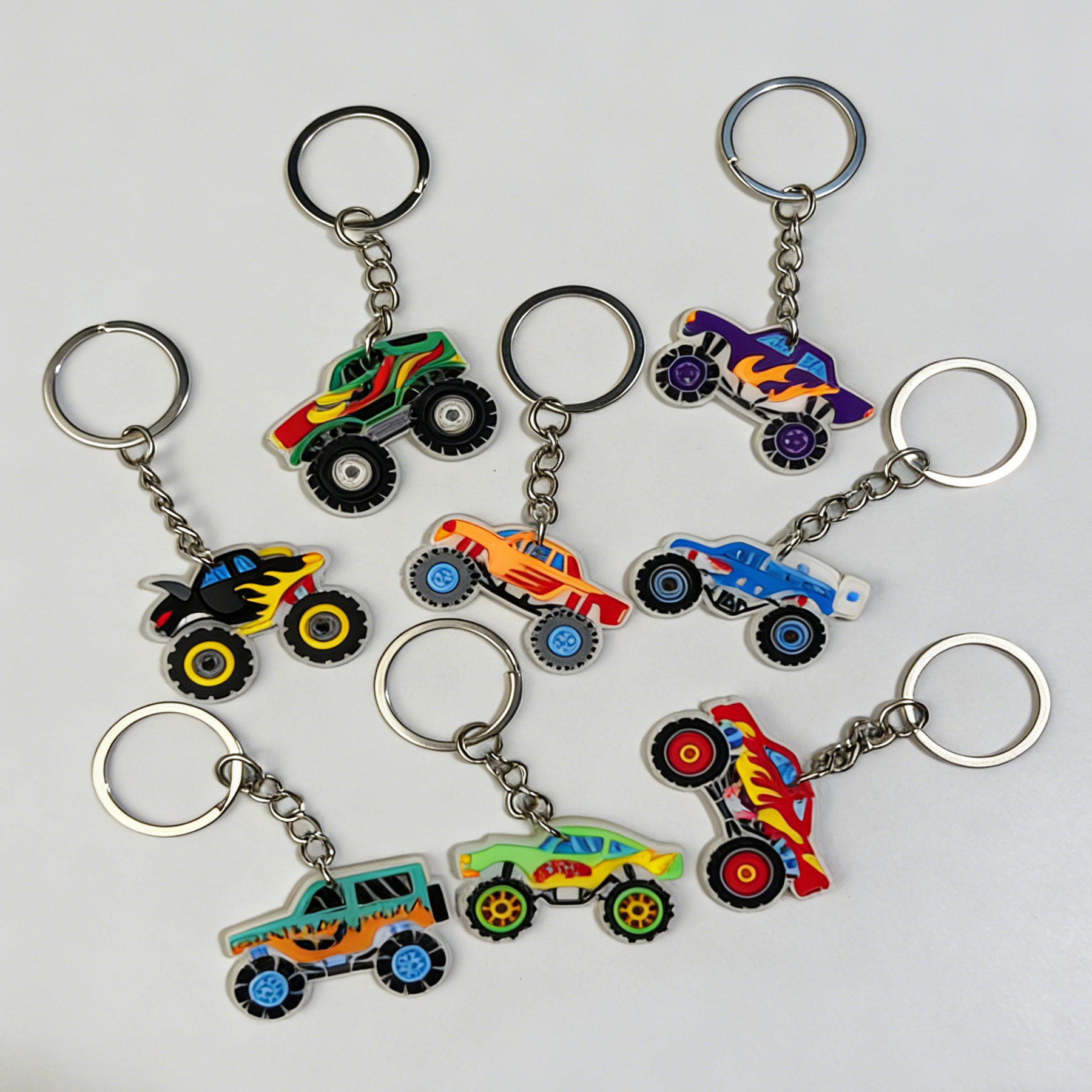 TEMU 8pcs Of Off-road Vehicle Themed Keychain Pendants, Suitable For Fashion Bag Additions, Car Keychain Small Gifts. Fun Keychain, Durable Keychain,