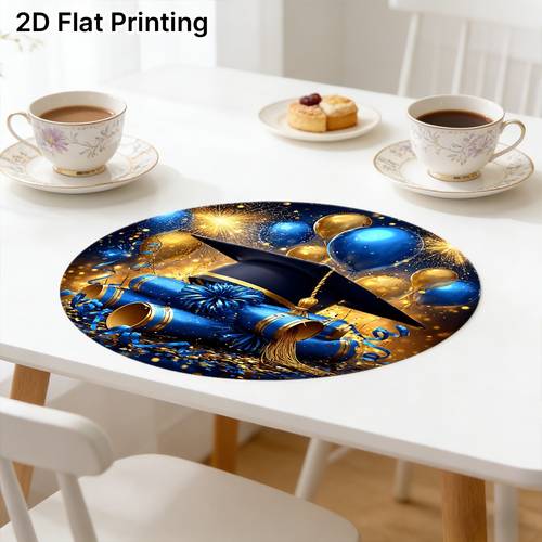 2pcs 4pcs 6pcs 8pcs graduation cap placemats suitable for birthday party decor graduation table setting s with cap decorations modern table mats for home kitchen holiday gift for events no 2d flat