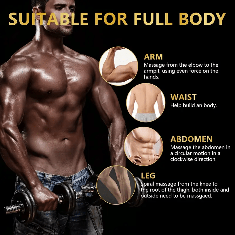Bee Venom Heat Cream. Men's Bee Venom Abdominal Cream, Six-Pack Abs Lifting Moisturizing Firming, Light Beige, Enhanced Workout Effect, Men's Fitness Sports Line Muscle Body Six-Pack Cream, Muscle Care Cream for Workout, Suitable for Abdomen, Chest
