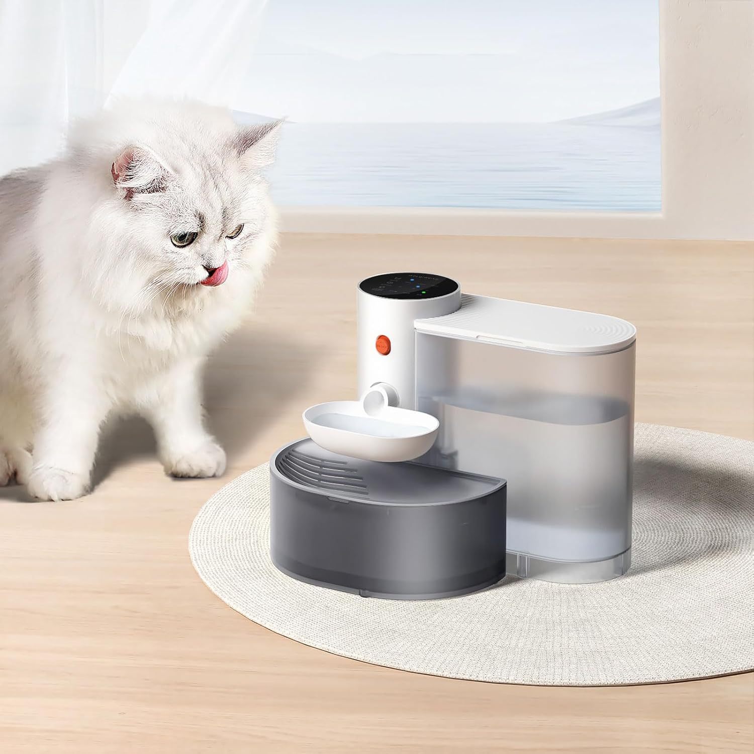 

Water Fountain With Self-refill & Waste Separation - Usb Rechargeable, 3l Capacity, Needed - Ideal For Cats And Dogs