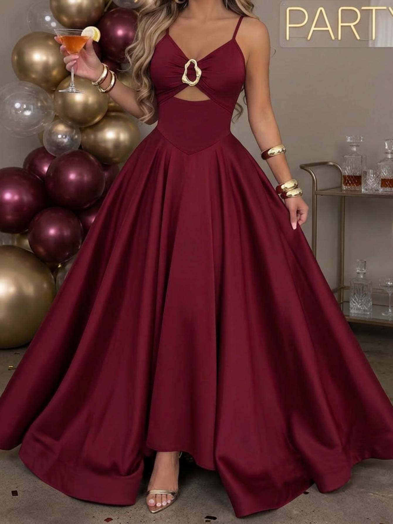 burgundy bridesmaid dress sold on Temu United States