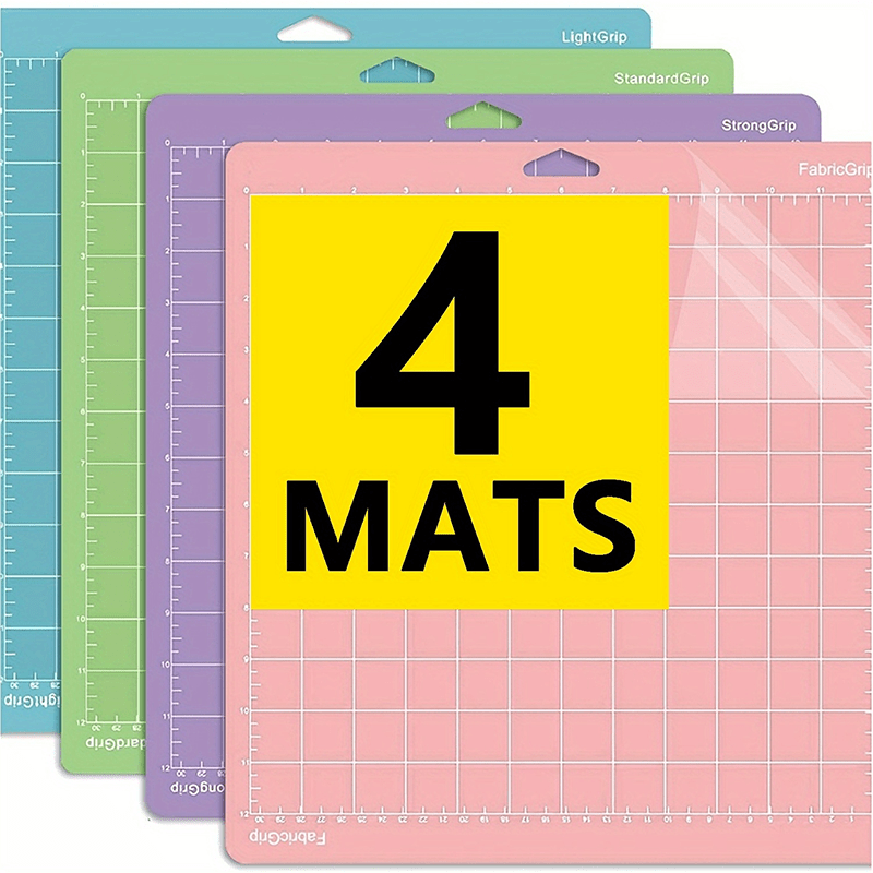 E-shop 4/1 Stück 35,5x33 cm Multi-Grip Schneidematten • Standard, Leicht, Stark, Stoffgriff • Rutschfest, Flexibel, Klebend mit Präzisen Maßen & Raster