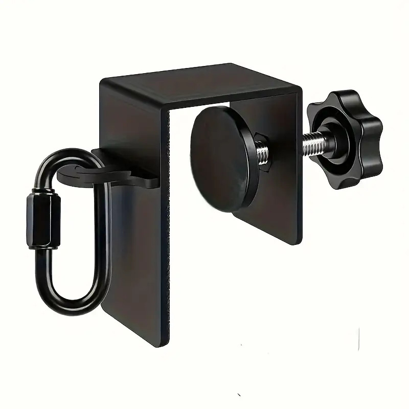 1pc Iron Door Anchor For Resistance Bands, Adjustable Fitness Equipment, Black