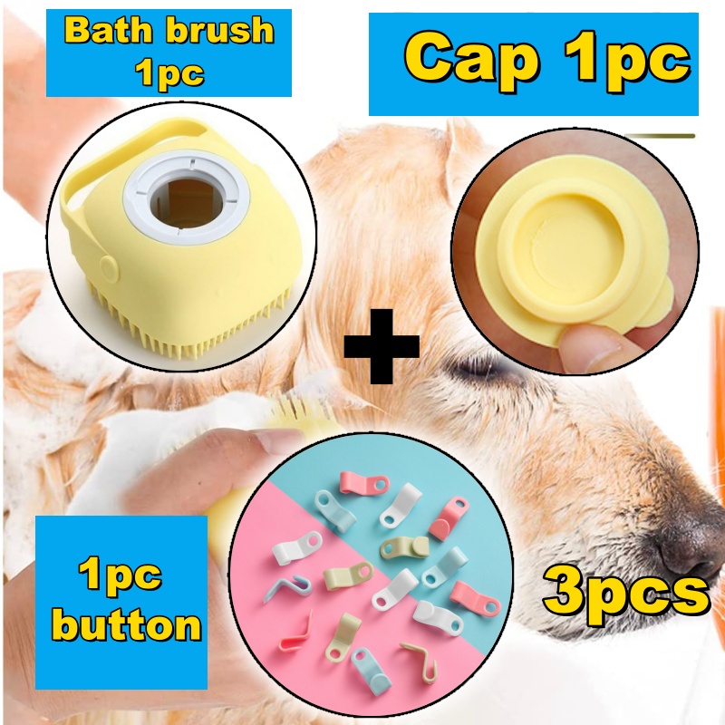 A Non-Toxic Pet Bathing Brush, This Cleaning Tool Is Suitable for Cats And Dogs, Featuring Massage Bristles And Built-In Storage. The Detachable Top Cover Makes It Easy to Clean