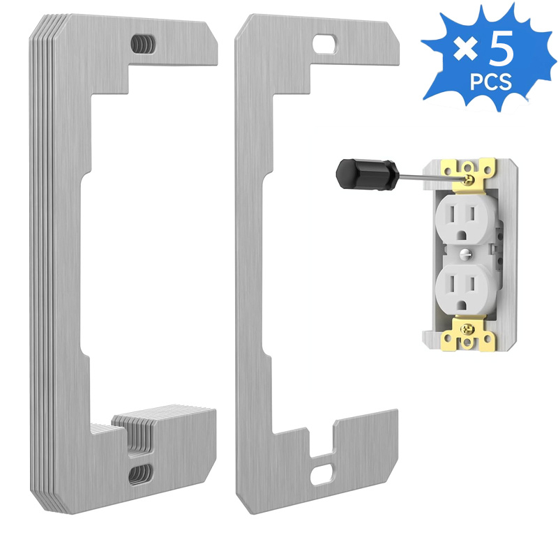 TEMU 5pcs Entretoises de Plaque Murale, Entretoises pour Prises Électriques, Plaques de Nivellement de Dispositif à Encastrer en Métal pour la