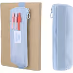 Slender Zippered Pen Holder Organizer with Adjustable Elastic Band - Lightweight Polyester Stationery Case, Secure Closure for Travel, Office, School - Compatible with Hardcover Books, Journals, Planners - Minimalist Desk Decor Storage BoxOpen in new tab.
