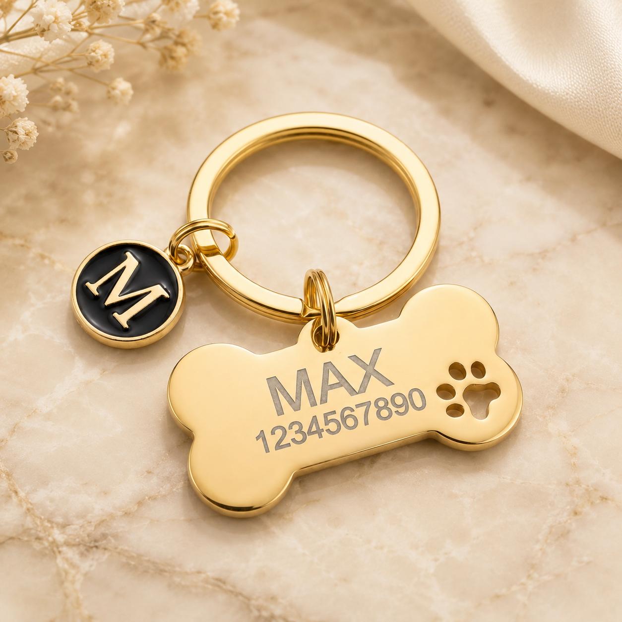 TEMU [customized]1pcs Custom Pet Anti-lost Tag, Dog Id Tag With Letter Pendant(), Laser-engraved Name And Phone Number, Pendant Accessory, Cat Collar