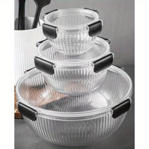 thyme and table plastic mixing bowls with airtight lids 6pcs