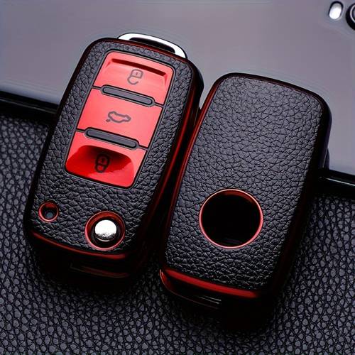 suitable for car key protective case bora christmas new year gift puleather texture key case