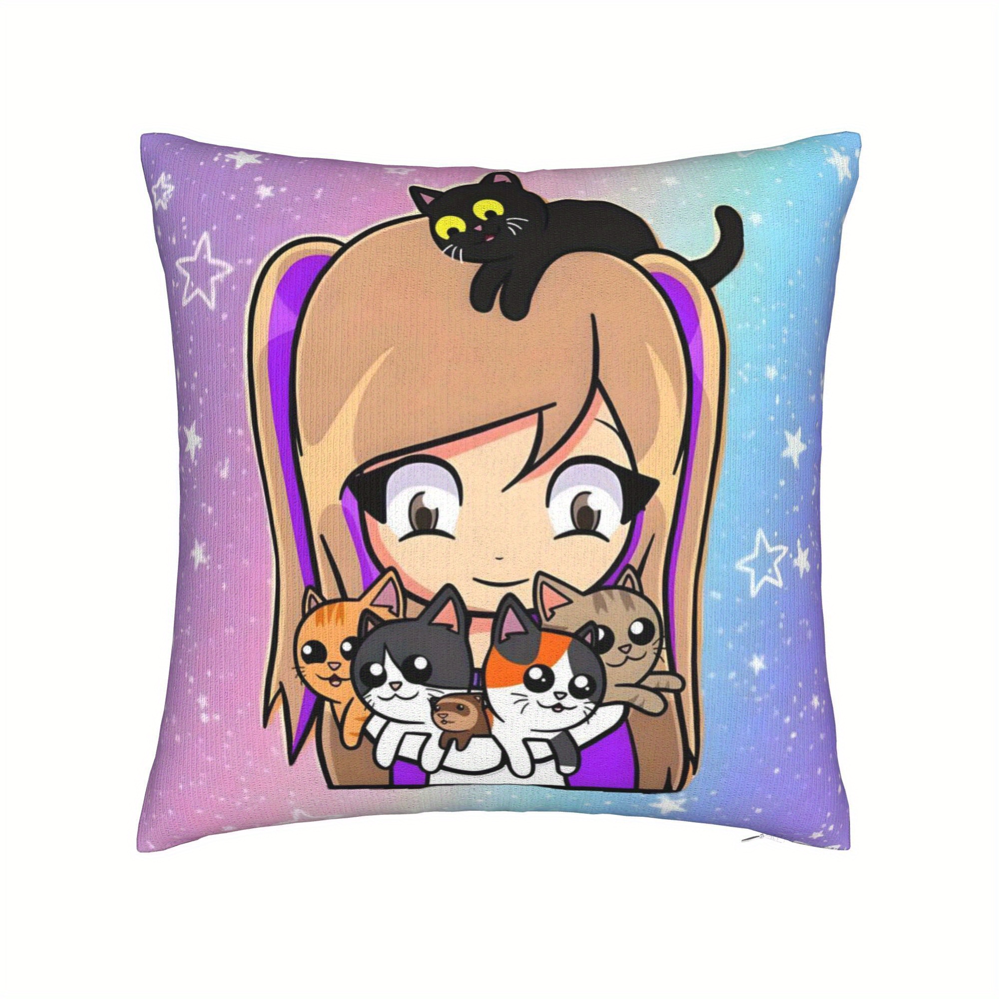 TEMU Fundas de almohada estilo Lyna Vallejos con animales de dibujos animados, cojines suaves y para decoración de dormitorio o sofá