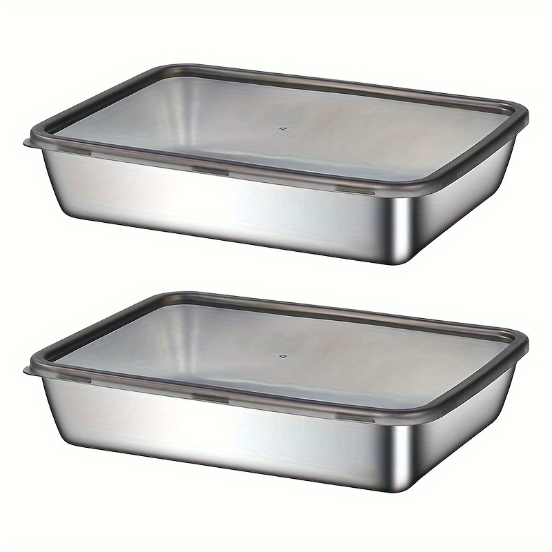 Set 4 Contenitori Ermetici Acciaio Inox - 550/1100/1700/2400 Ml Per Cibo - Foto 4