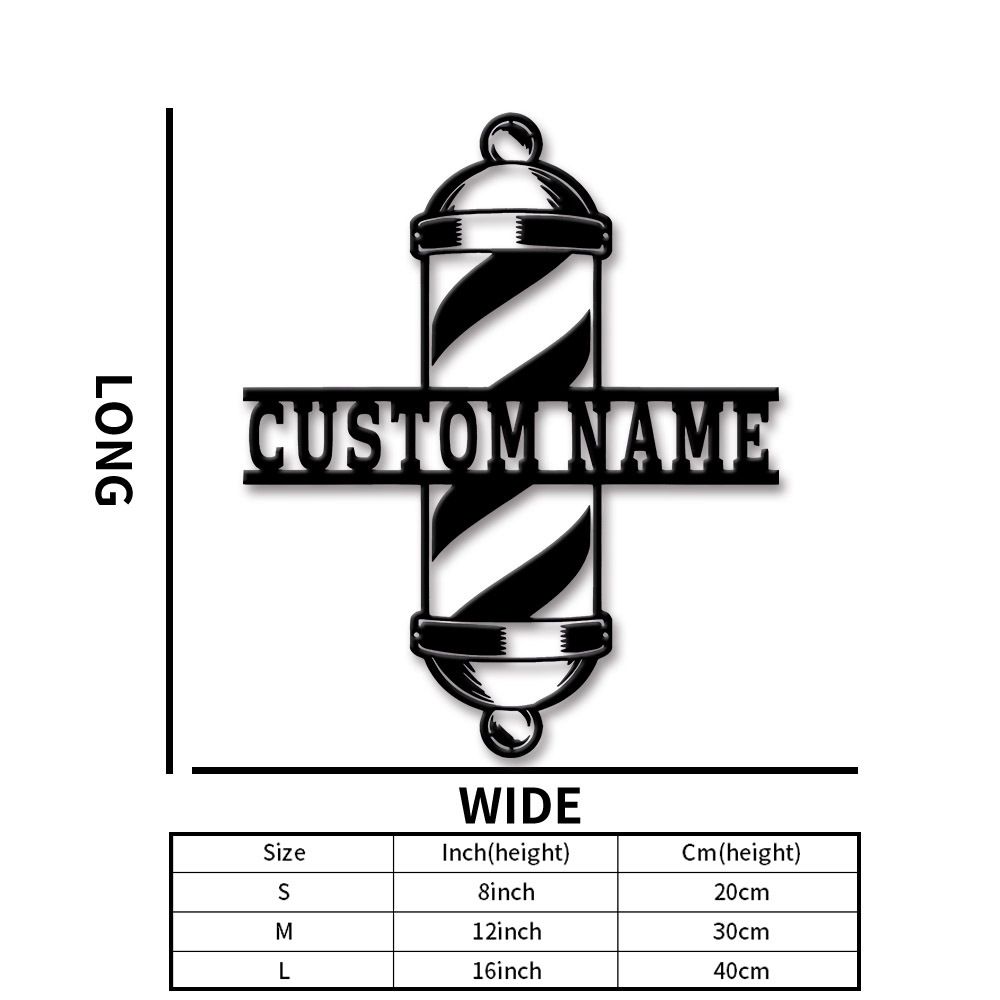 TEMU Custom Metal Sign For Barber Shop - Personalized Wall Art For Salon Decor, Perfect Father's Day Gift